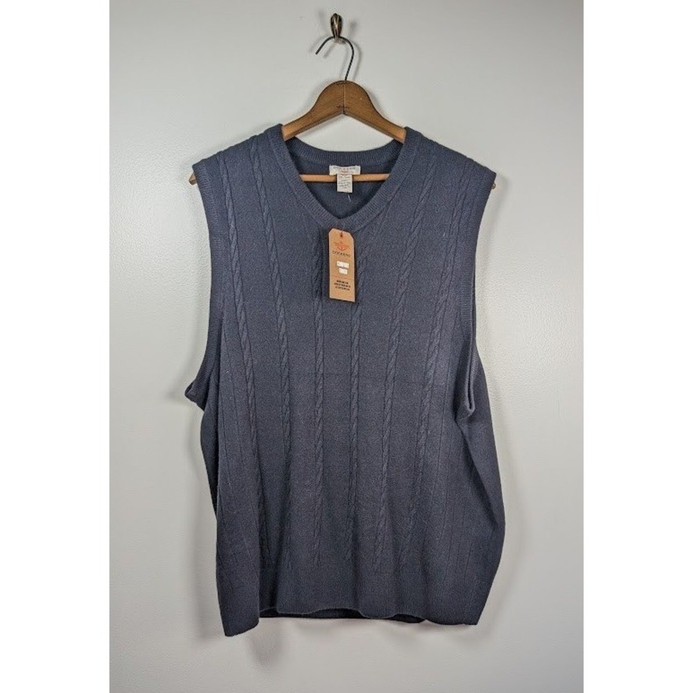 Dockers Sweater Vest Mens Size XXL Cable Knit Minimalist Preppy Lightweight NEW